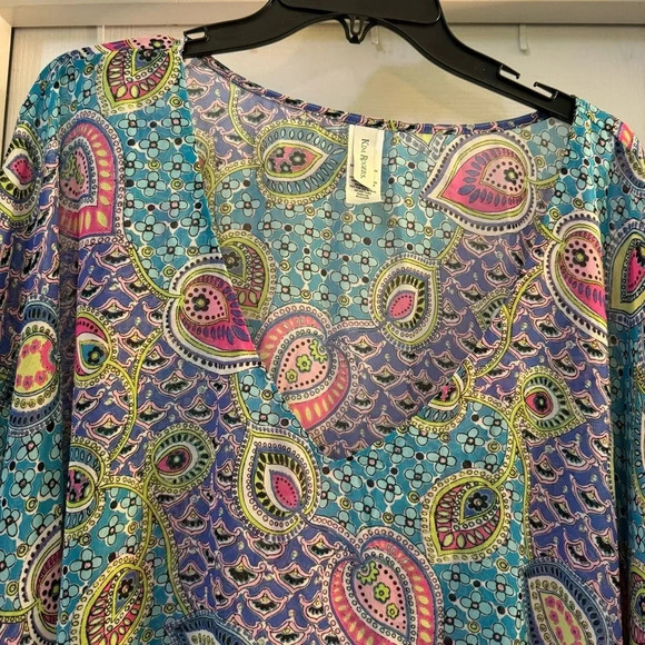 Kim Rogers Short Sleeve Blouse Size S/M - Picture 3 of 7